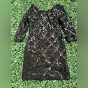 Sequins black dress mini